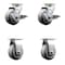 Service Caster 4 Inch Thermoplastic Rubber Caster Set with Roller Bearings 2 Brakes 2 Rigid SCC-20S420-TPRRF-TLB-2-R-2 - alternate 1